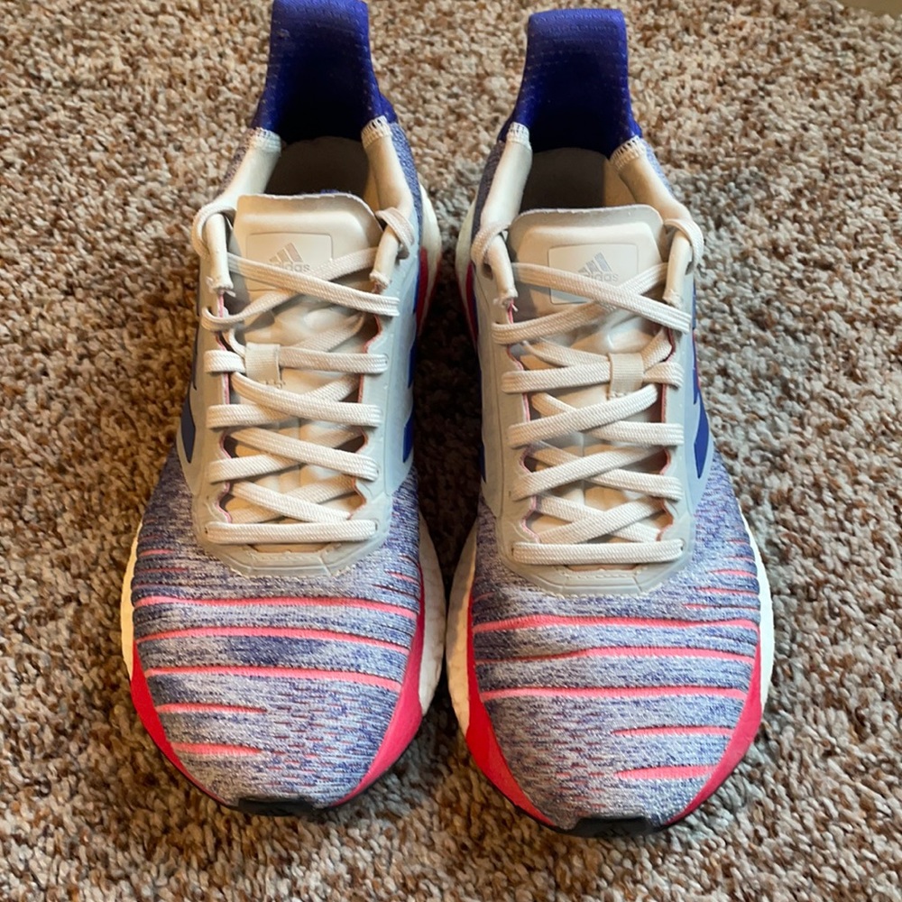 Red white & blue Adidas sneakers
